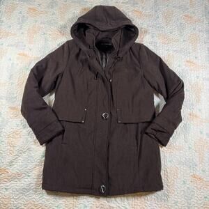 FS Limited Brown Hooded Coat Women’s Small Suede Look Insulated Jacket